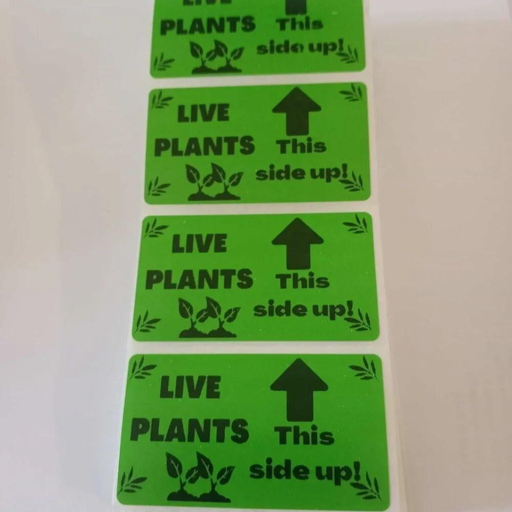 💙100 Live Plants- Shipping Labels Thermal Packaging Stickers 2.25